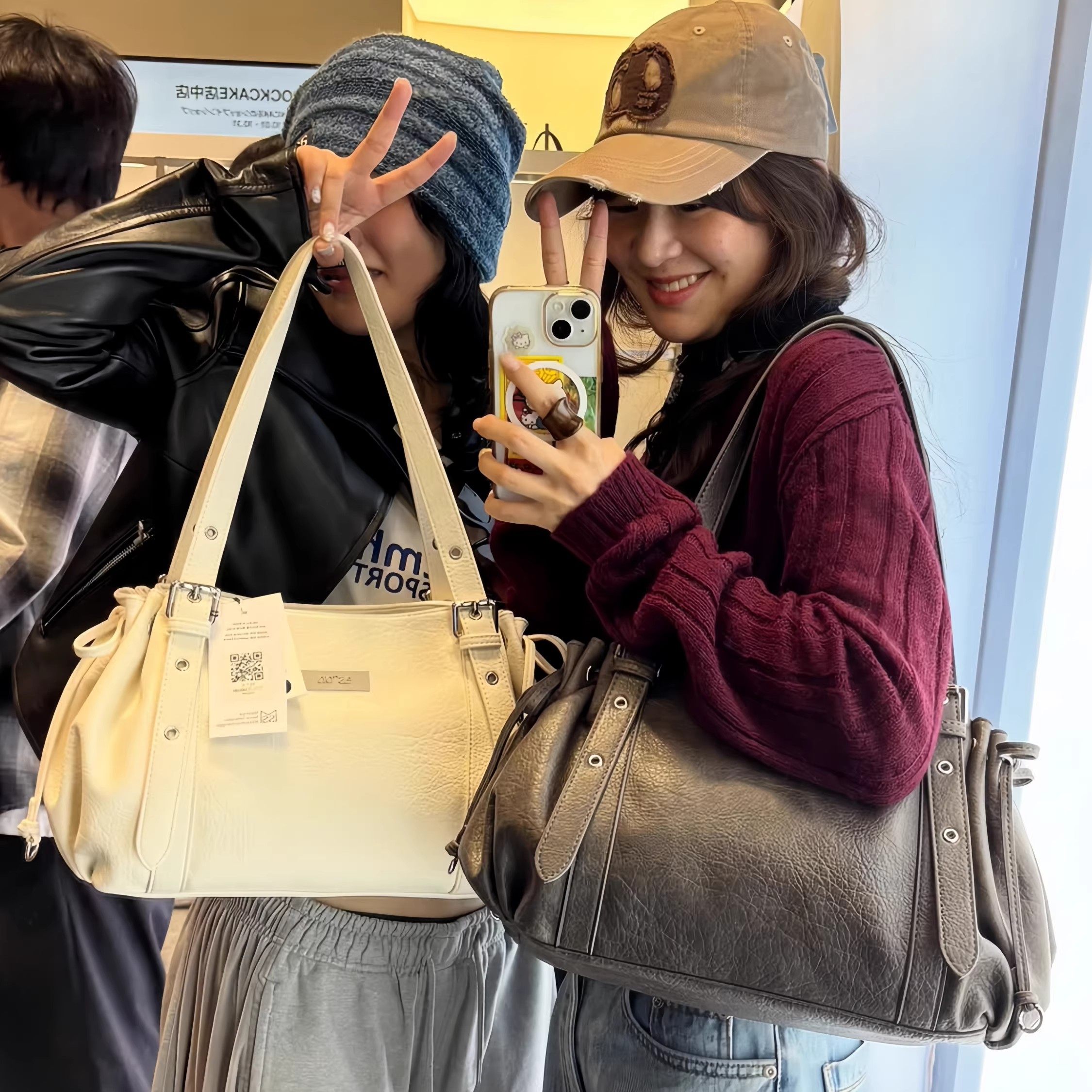 韩国ASON枕头包机车饺子包百搭通勤单肩斜挎手提包大容量腋下包,箱包皮具/热销女包/男包,托特包,淘宝优惠券,粉丝福利购,淘宝优惠卷