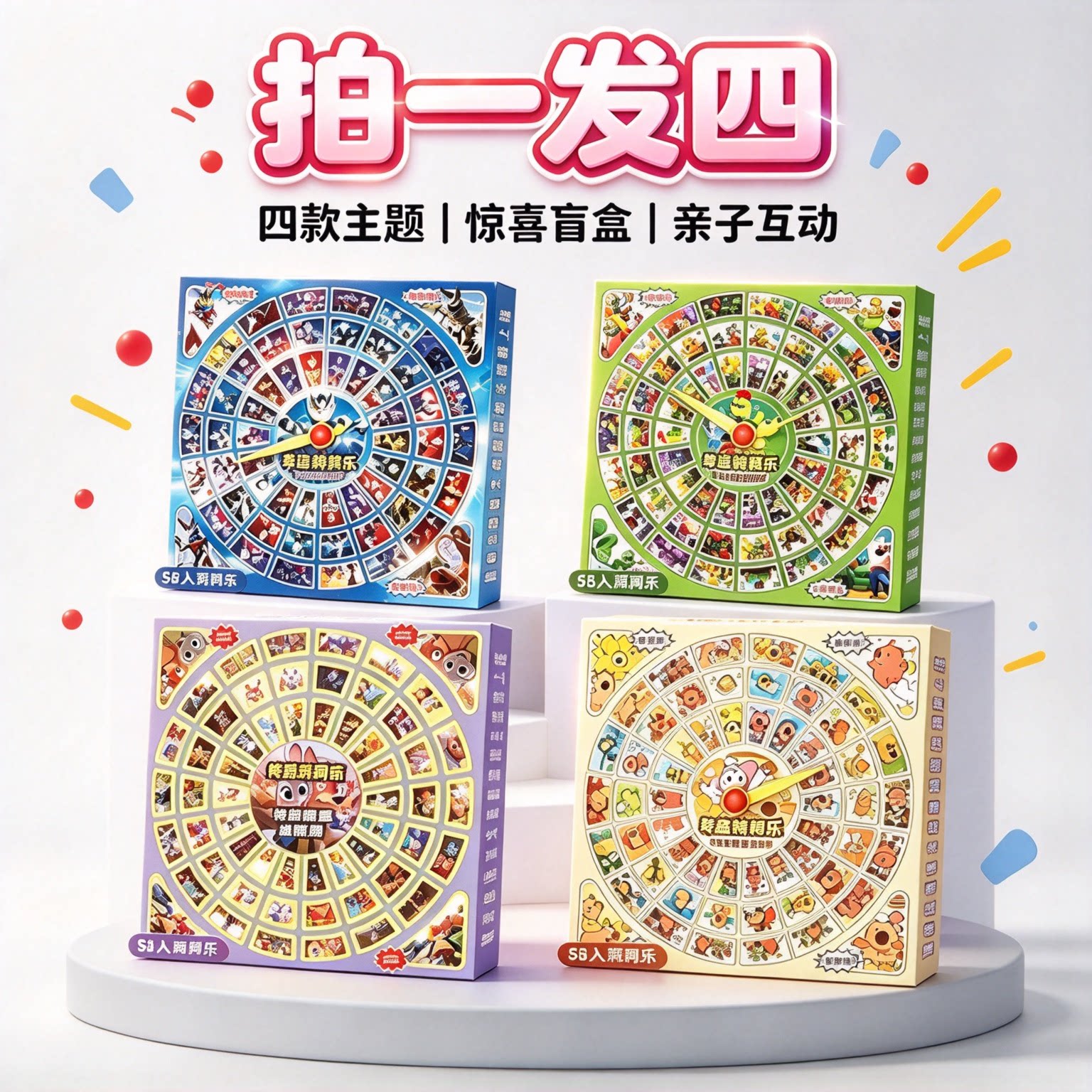 2026新款幸运大转盘洞洞乐盲盒学生奖品儿童抽奖玩具男女孩戳戳乐