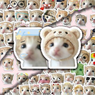 可爱死对头小猫表情贴画