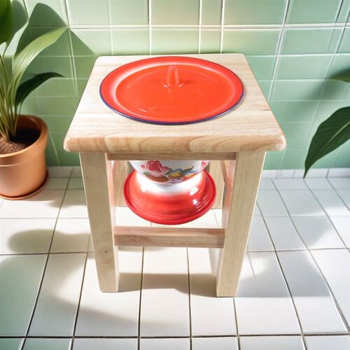 痰盂家用带盖老人坐便器孕妇移动马桶夜用搪瓷高脚尿盆桶