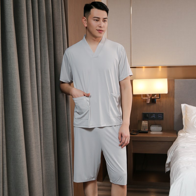 冰丝汗蒸服女情侣码男款拿服足疗店洗浴按摩浴衣浴服