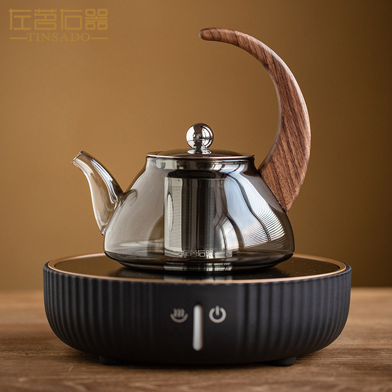 左茗右器煮茶壶煮茶器耐温玻璃泡茶壶烧电陶炉煮茶炉装