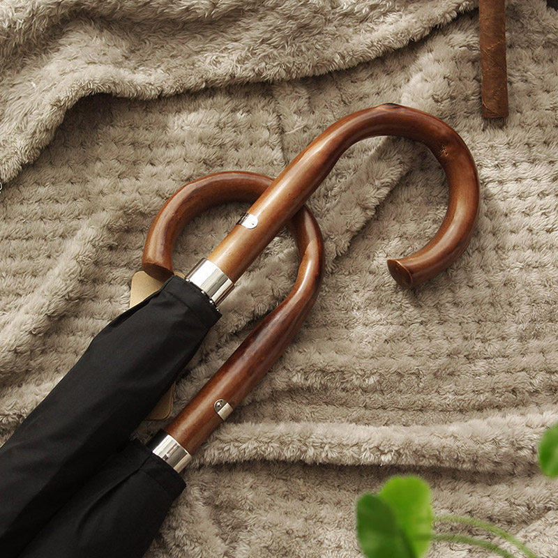 日式复古木弯柄0骨结实加大加固抗台风自动长柄男士商务雨伞文艺,居家日用,伞,淘宝优惠券,粉丝福利购,淘宝优惠卷