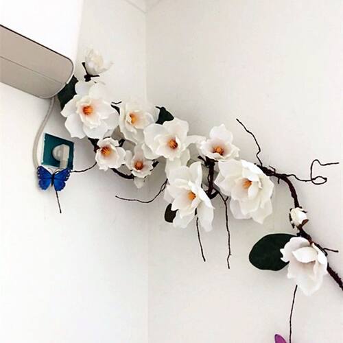 彷真玉兰花藤条假花藤蔓空调管道管遮挡彷树枝发泡藤