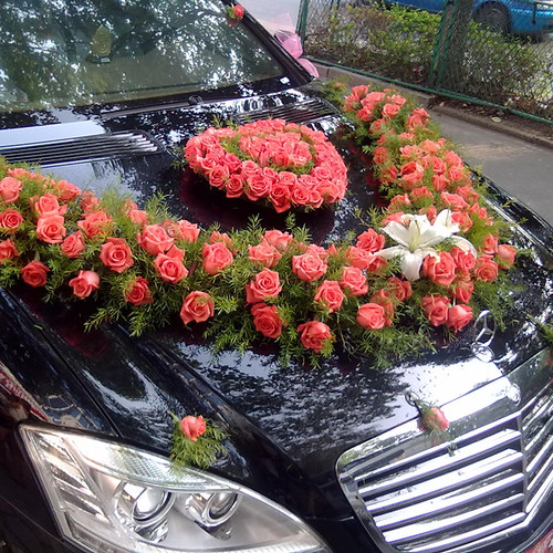 形花泥吸盘婚车吸盘花泥长条花泥婚车头花