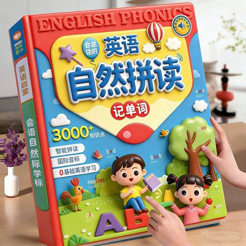 英语零基础自然拼读有声书48个国际音标速记单词神器点读发声书机
