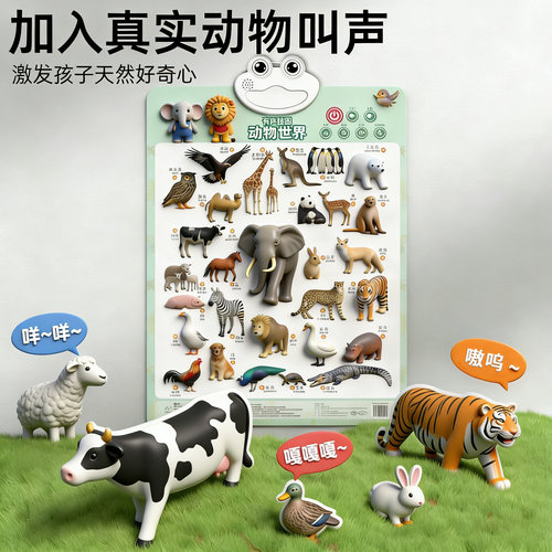 宝宝有声早教挂图墙贴认知启蒙婴幼儿童点读发声书益智玩具学说话
