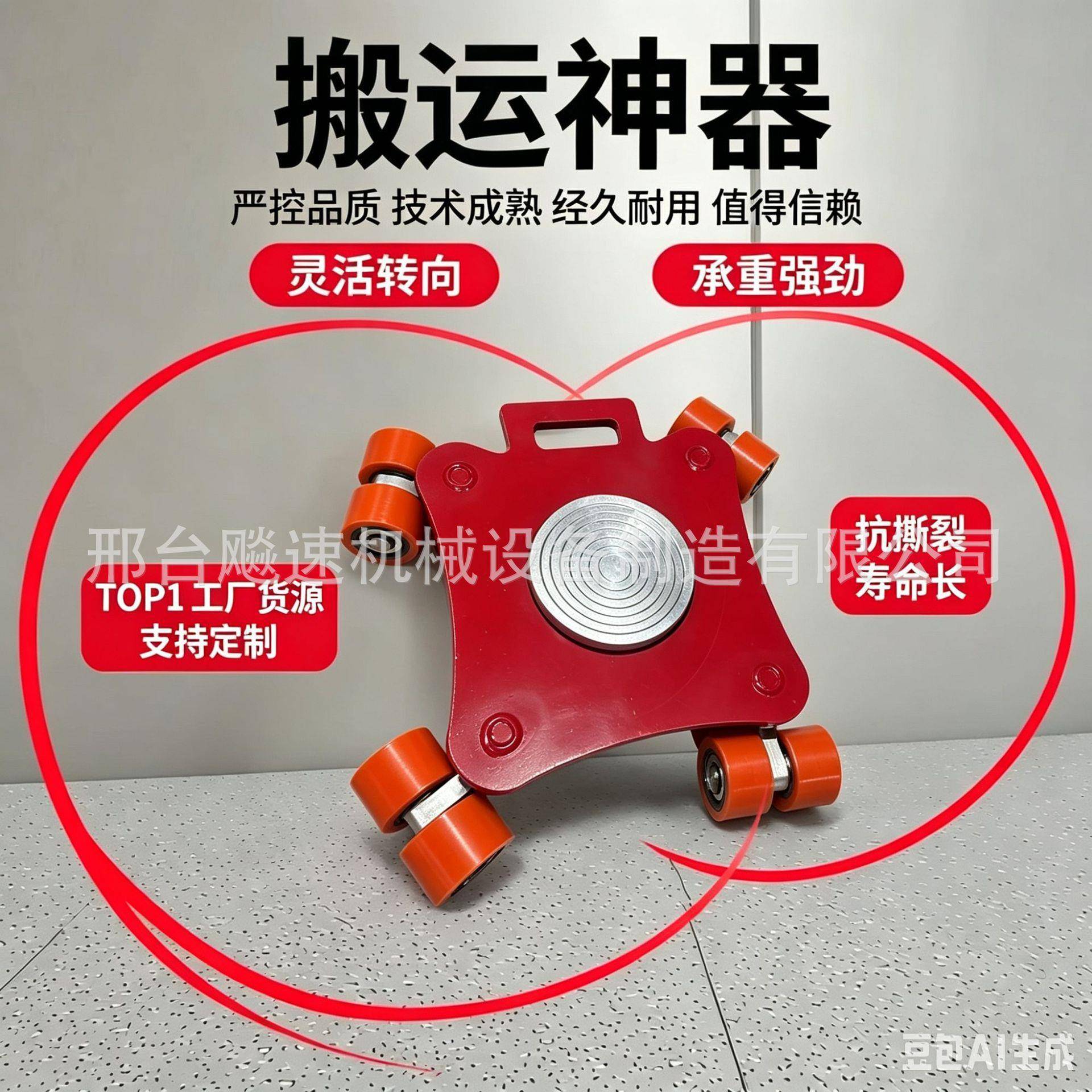 万向旋转搬运坦克轮地牛小坦克聚氨酯胶轮钢轮重型搬运车灵活转向