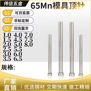 2.5 包邮 现货65mn普通顶针 模具顶杆1