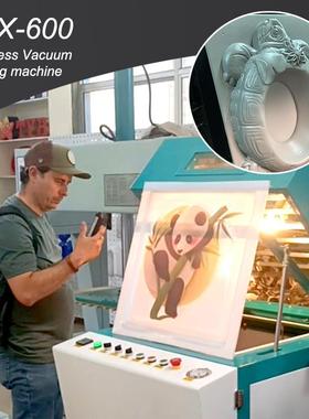 vacuum forming machine making small angular letters 吸塑机