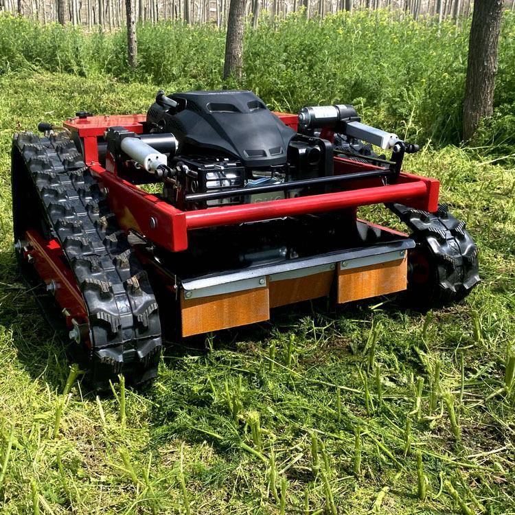 履带式遥控割草机 无线自行走汽油割草机 果园园林灌木草丛除草机