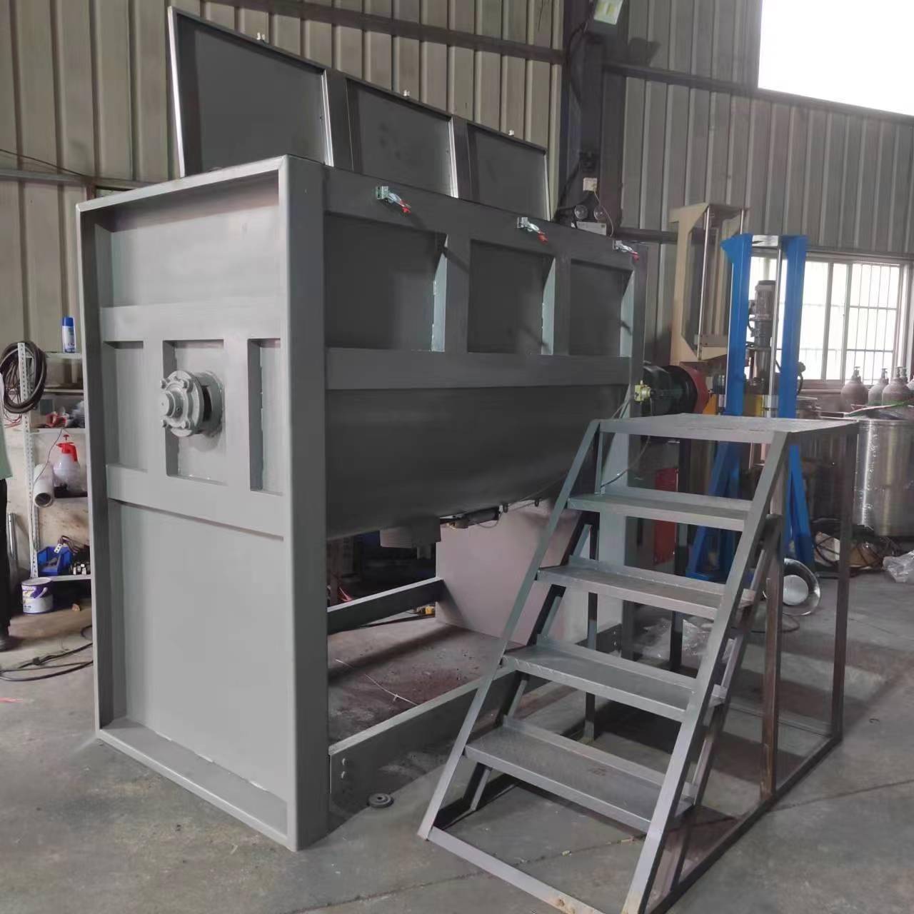 厂家直供卧式双螺带粉体混合机 干粉加热烘干混料机卧式搅拌机