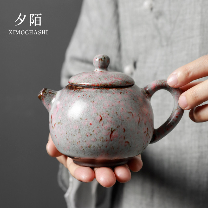 志野日式璎珞茶壶单壶功夫茶具粗陶泡茶器球孔过滤西施壶