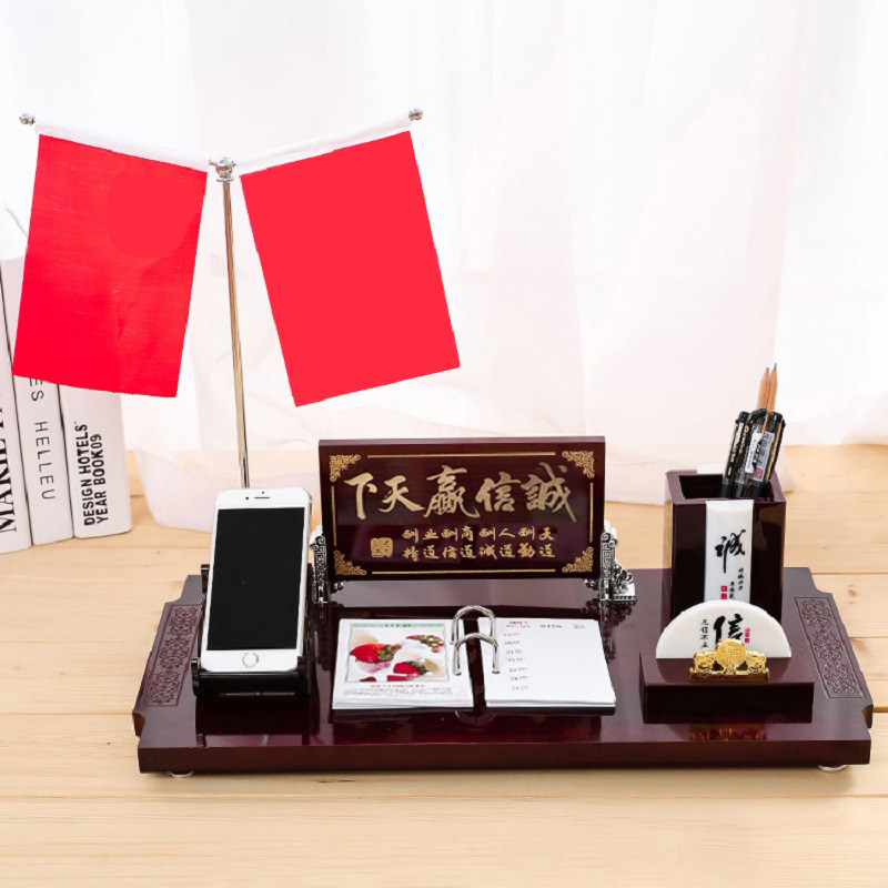 年日历定笔筒木质台历架公司礼品订做