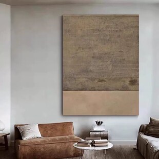 OM.ART手绘油画侘寂风客厅装饰画现代玄关肌理挂画民宿抽象艺术画