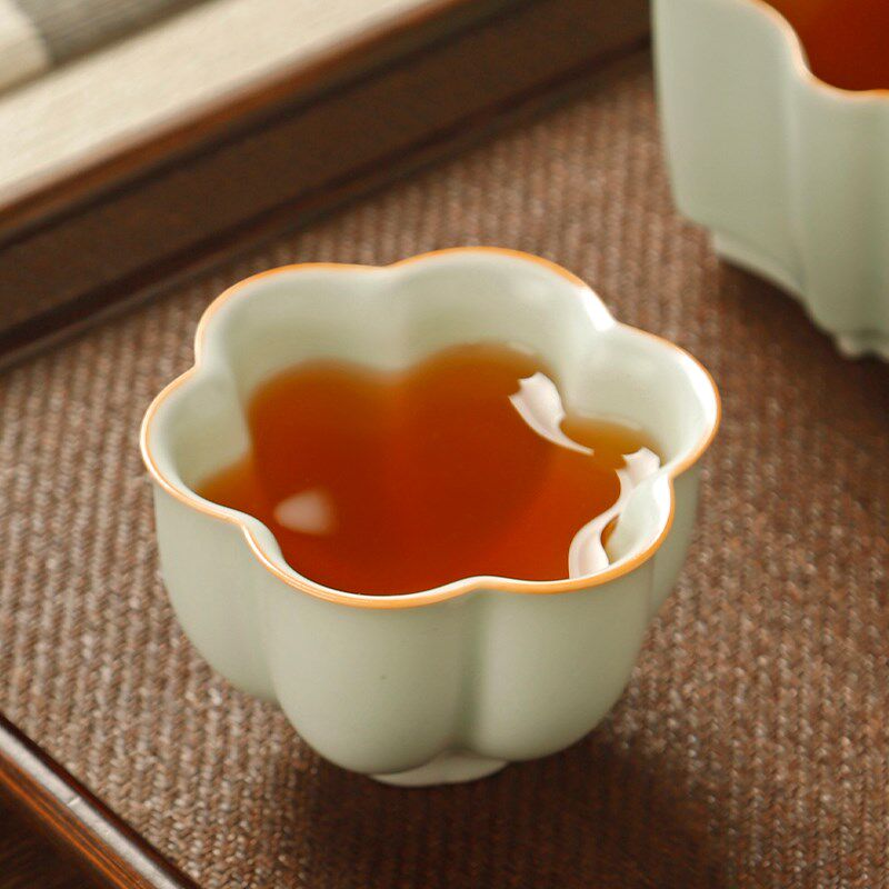 天青汝窑开片品茗杯茶杯闻香杯个人杯单个茶碗茶具盏