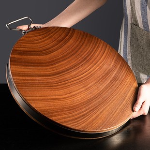 丽枫澜木家用铁木菜板实木圆形砧板耐砍耐剁不掉渣案板剁骨切菜板