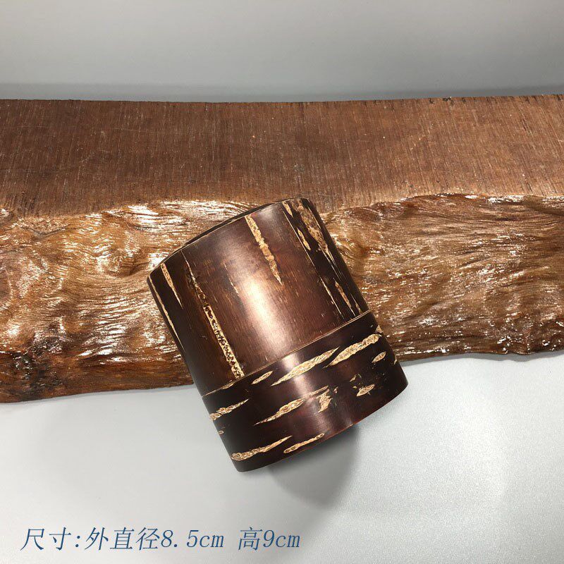 日式樱皮漆茶叶罐手工作旅行便携双层密封环保醒茶盒