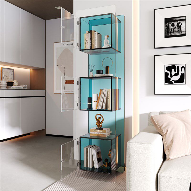压克力置物书架收纳示架高端多层落地转角收纳柜小户型