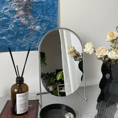 饰化妆台式 博主金属圆形装 镜子 包豪斯风金属 南岛宝社