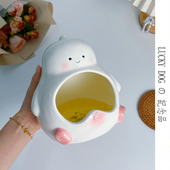 可爱陶瓷菸灰缸飞灰客厅茶几装 饰家用设计小众感