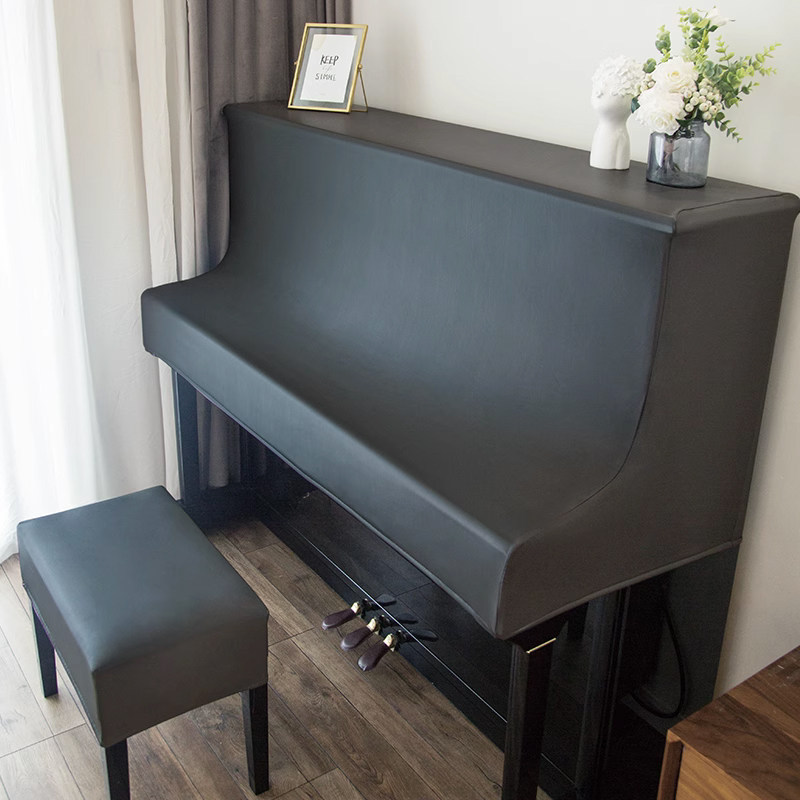 皮革钢琴尘罩全罩钢琴凳套罩水油免洗高立式钢琴盖布