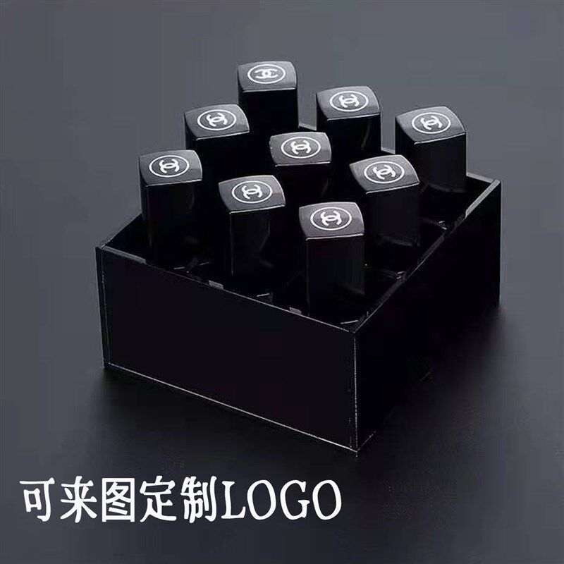 亮面黑色化妆品收纳盒化妆筒刷整理口红示