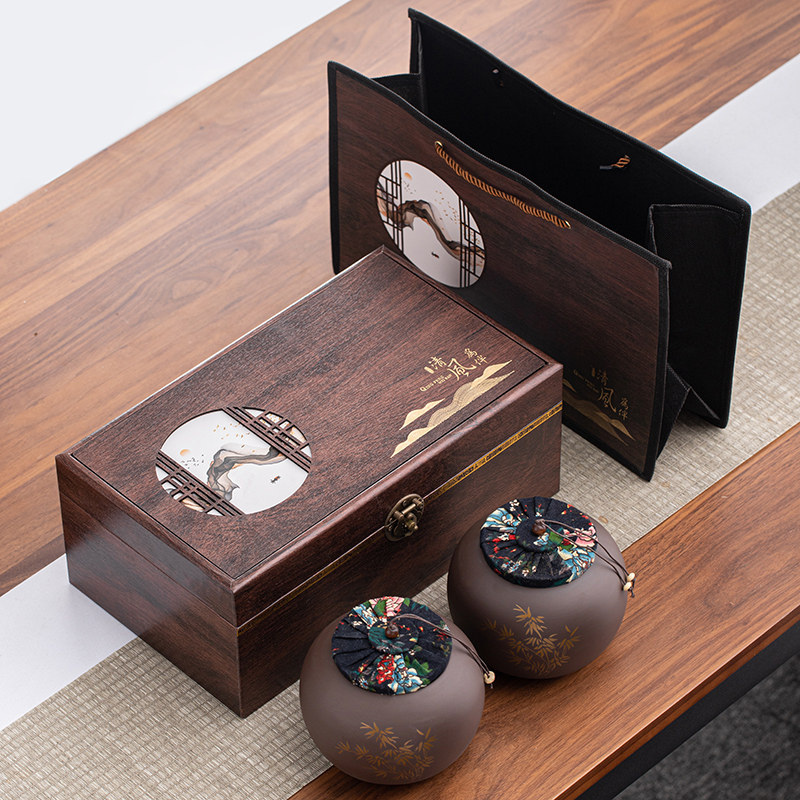 紫砂茶叶罐包装空盒通用红茶普洱茶包装盒绿茶密封罐定