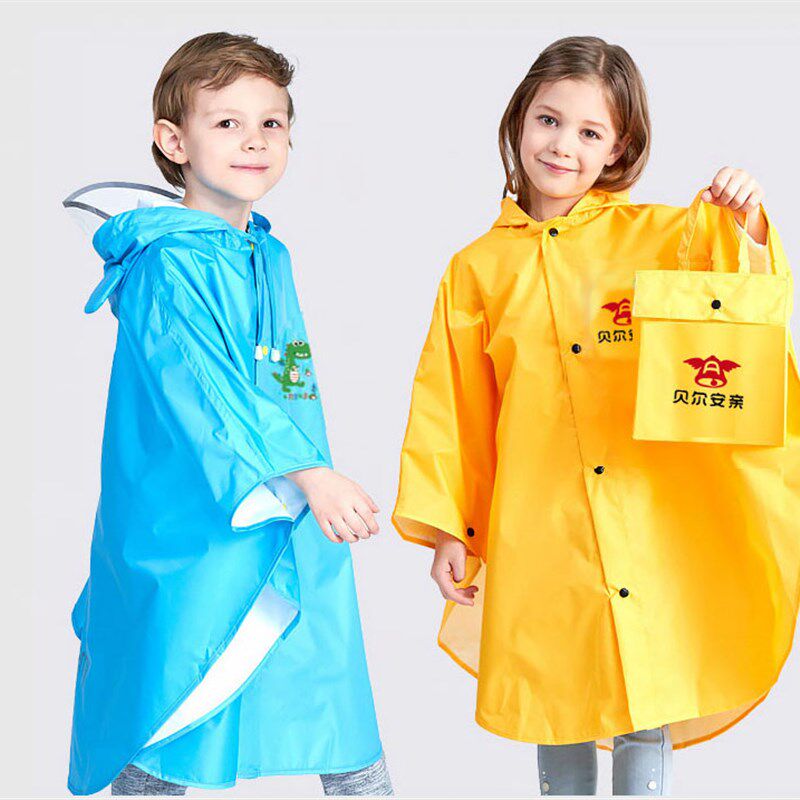 儿童斗篷雨衣定小生雨披定做印字头袖托管班接送服