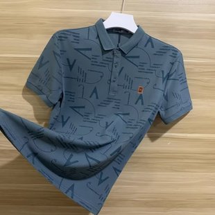 上衣服 简约帅气翻领高端polo衫 男潮流潮牌in夏季 带领t恤男士 短袖