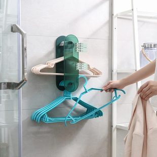 钩子整理架 衣架收纳神器多功能壁挂免打孔挂钩阳台置物架放衣架