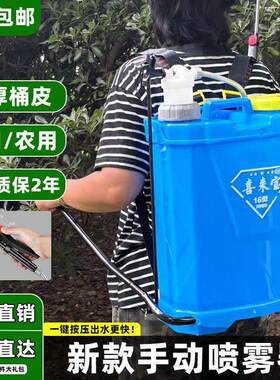 手摇式喷雾器农用手动喷雾器喷壶背带式喷雾器家用农用消毒专用