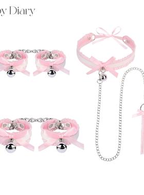 星瑞-蕾丝小铃铛项圈女m蝴蝶结颈带hoker饰品k9脖圈锁骨链