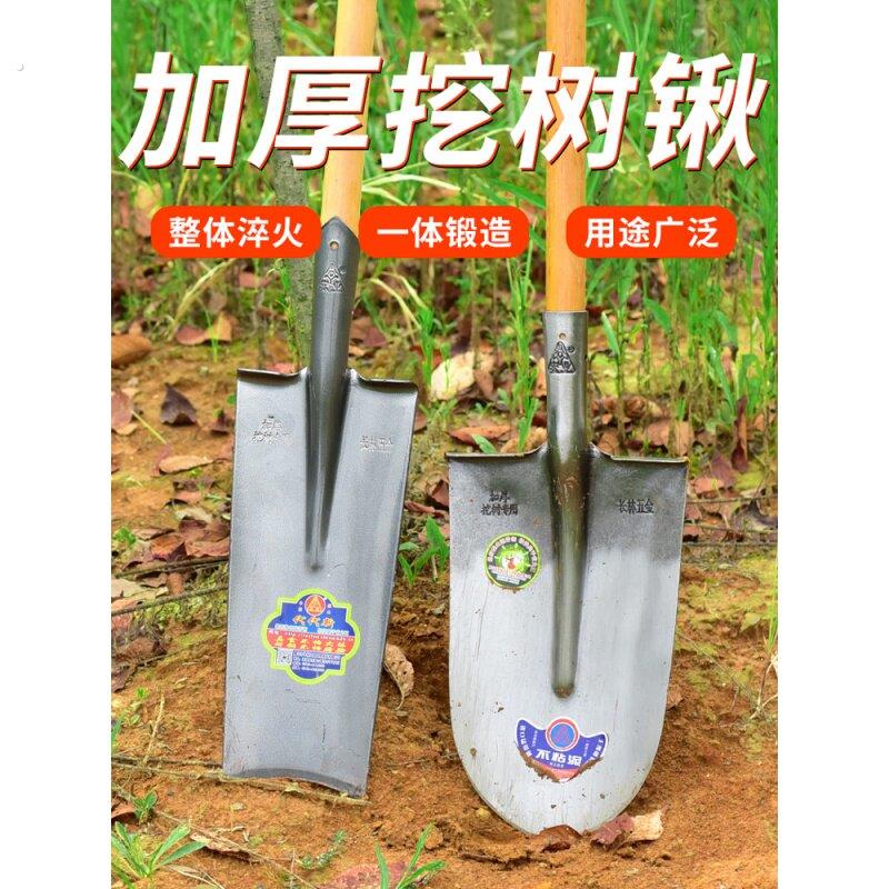农用工具铲子户外挖土铁锹铁铲锰钢加厚全钢挖树铲树根锹挖坑专用