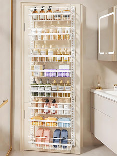 免打孔超薄夹缝多层可调节厨房卫生间浴室入户门门后置物架放包