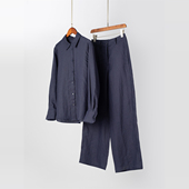 直筒长裤 强货闭眼入Gao端纯尾 比利时进口雨露亚麻舒适有型衬衫