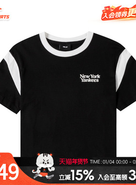 MLB女装短袖T恤新款简约透气休闲服时尚复古运动服 3FTSV0343