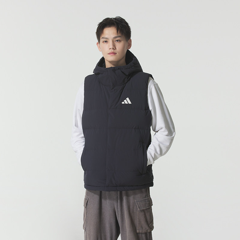 耶运动阿迪达斯男装运动服冬季鸭绒羽绒马甲户外休闲舒适保暖上衣