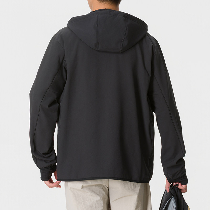 耶运动阿迪达斯男装运动服冬季加绒连帽外套训练宽松舒适梭织上衣