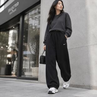 耶运动Nike耐克廓系卫衣系列女子长裤高腰加绒运动裤新款休闲裤女