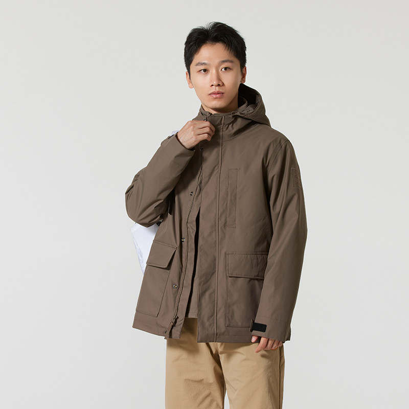 耶运动添柏岚男装运动服冬季三合一夹克户外连帽加绒可拆内胆外套