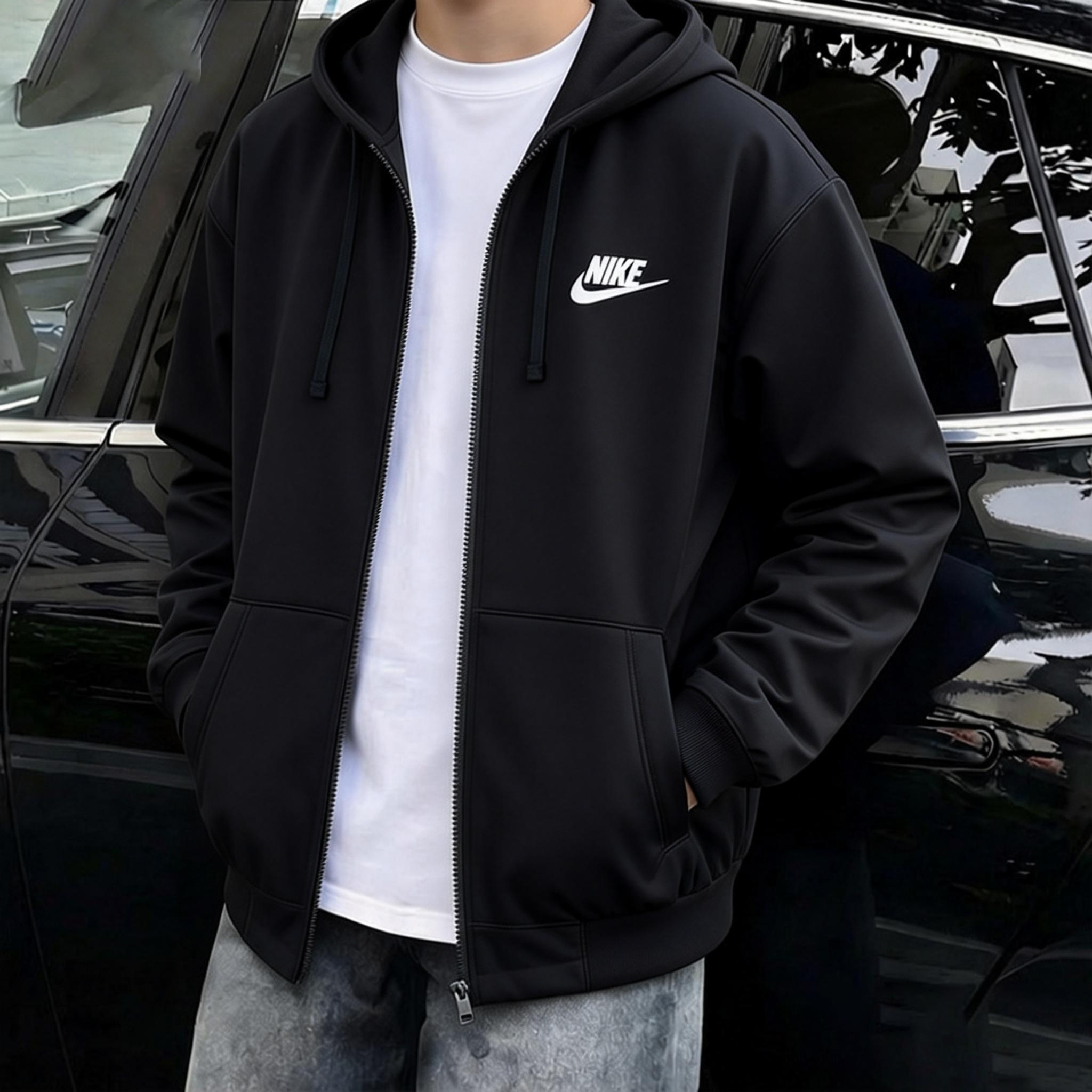 耐克连帽加绒夹克男装 26新款宽松简约黑色卫衣nike保暖运动外套,运动服/休闲服装,运动茄克/外套,淘宝优惠券,粉丝福利购,淘宝优惠卷