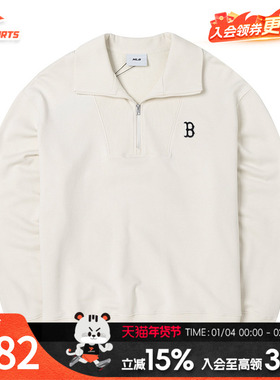 MLB卫衣男女同款新款立领半拉链时尚运动套头休闲服3AMTB0944