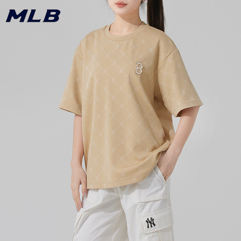 MLB情侣款短袖26夏季棒球运动t恤时尚球迷棒球服上衣女3ATSM0153