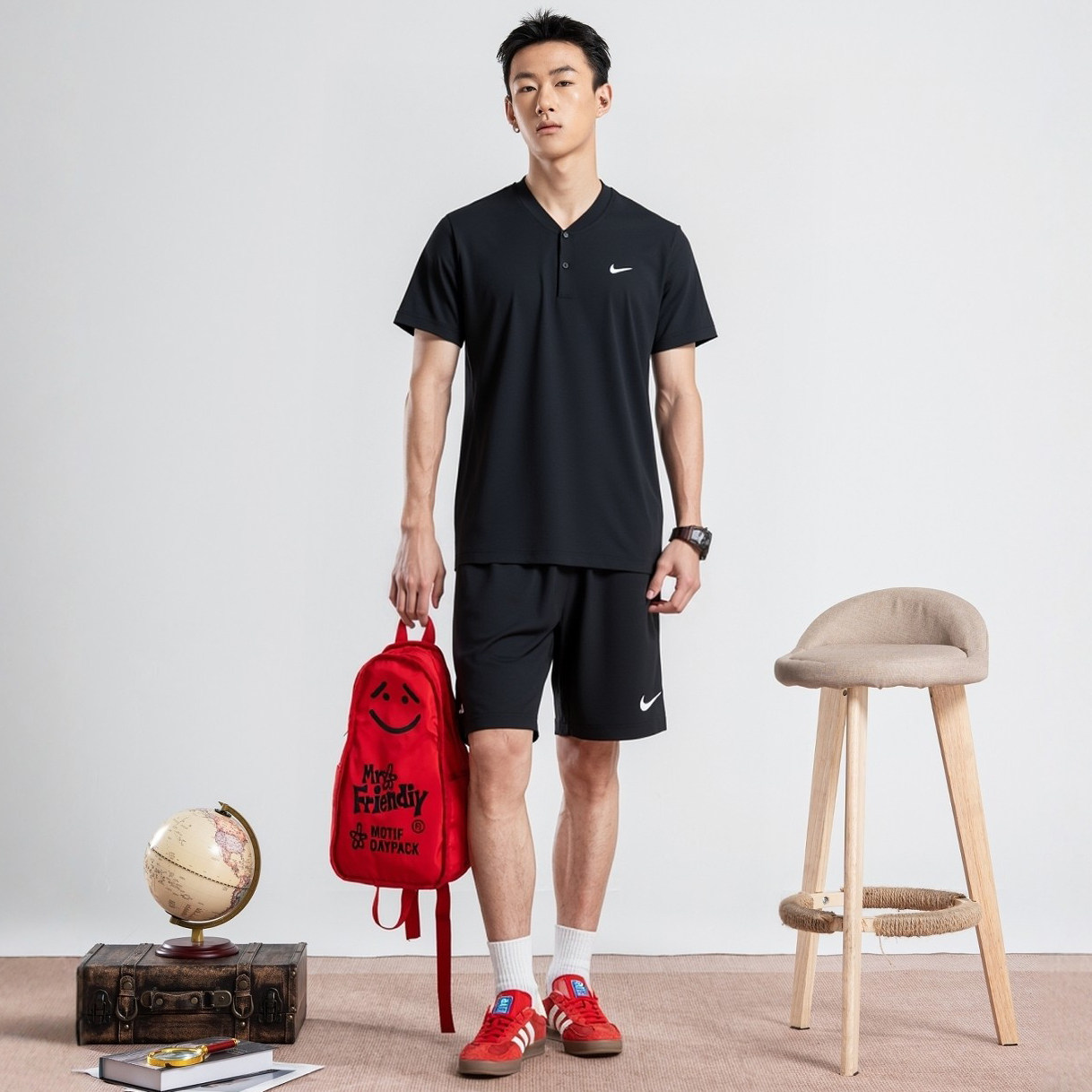 耐克运动套装短袖POLO衫网球训练服休闲服nikeT恤官方正品两件套