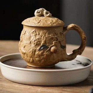 宜兴紫砂供春杯精工雅器全手工制作盖杯茶道茶具精品茶杯喝茶杯