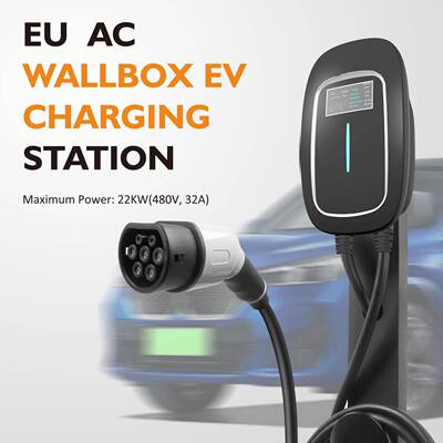 屏显款符合欧洲标准IEC62196Type2的充电桩单相/三相