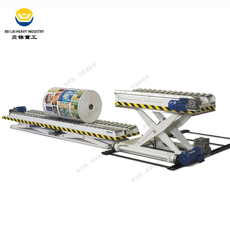 辊筒式电动液压升降机异型升降输送平台加装滚筒滚珠剪叉式升降台