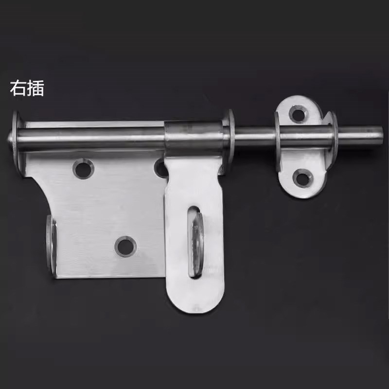 免打孔不锈钢门闩插销老式大门扣门栓仓库门锁搭扣明装卫生间简易