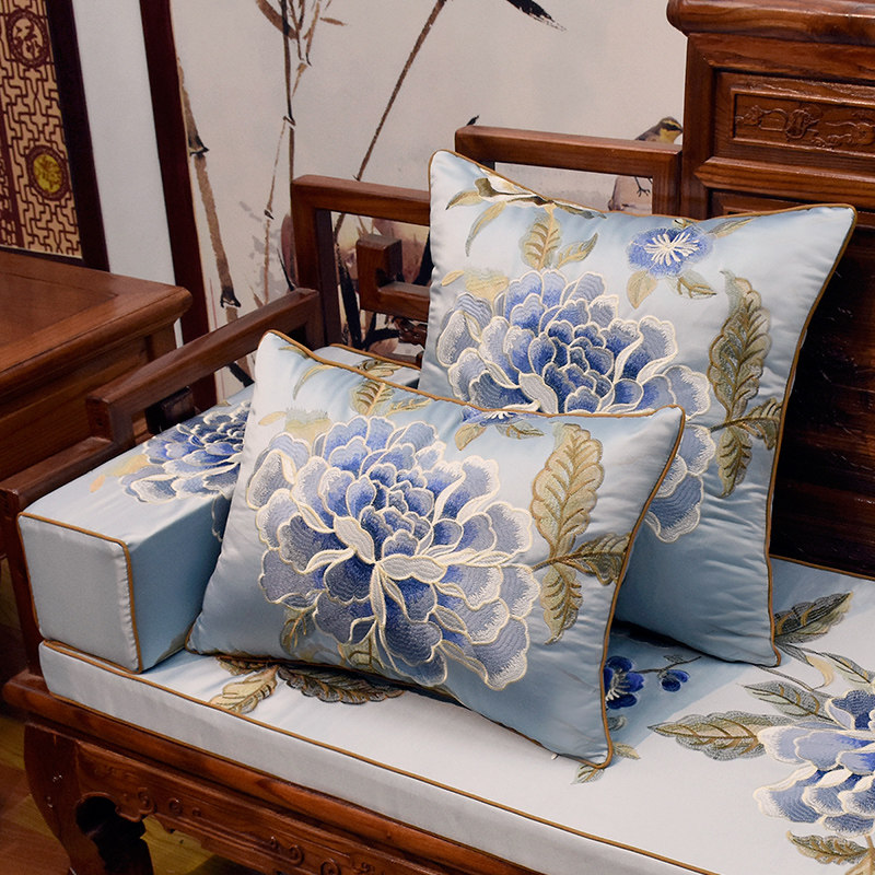 新中式刺绣红木家具沙发垫坐垫靠垫圈椅罗汉床垫海绵加厚定做,居家布艺,沙发垫,淘宝优惠券,粉丝福利购,淘宝优惠卷